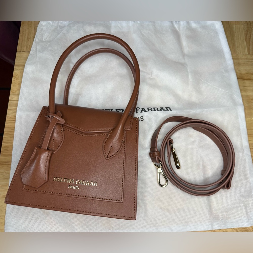 Helena Farrar Merci Mini Handbag in Chocolate Brown Leather
